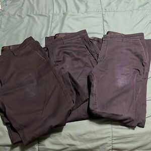 3 Pairs of Lee Custom Fit Straight Leg Black Dress Pants 33x32